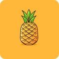 Pineapple pineapple with green leavesÃ Â¸Â¡ vector design and isolated background. Royalty Free Stock Photo