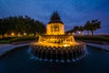 The Pineapple Fountain at night, at the Waterfront Park in Charleston, South Carolina Royalty Free Stock Photo