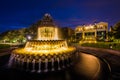 The Pineapple Fountain at night, at the Waterfront Park in Charleston, South Carolina Royalty Free Stock Photo