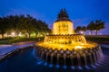 The Pineapple Fountain at night, at the Waterfront Park in Charleston, South Carolina Royalty Free Stock Photo