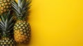 Pineapple fruit background yellow color Royalty Free Stock Photo
