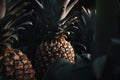 Pineapple fruit closeup. Generate Ai