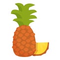 Pineapple fruit icon cartoon vector. Bali travel culture