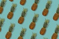 Pineapple fruit pattern on a dark turquoise background