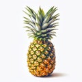 pineapple fruit on white background , generated by AI Royalty Free Stock Photo