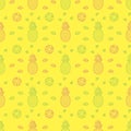 Pineapple fruits seamless pattern background vector format