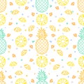 Pineapple fruits seamless pattern background vector format