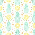 Pineapple fruits seamless pattern background vector format