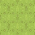 Pineapple fruits seamless summer pattern background vector format