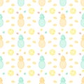 Pineapple fruits seamless summer pattern background vector format