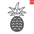 Pineapple glyph icon