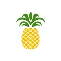 Pineapple gold icon. Tropical fruit, isolated on white background. Symbol of food, sweet, exotic and summer, vitamin
