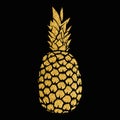 Pineapple gold illustration isolated on white background. Design