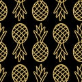 Pineapple golden sweet fruit seamless pattern for creative design