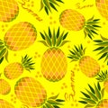 Pineapple graphic seamless random pattern