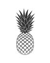 Pineapple graphic sign isolated on white background