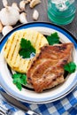 Pineapple grilled pork chop Royalty Free Stock Photo