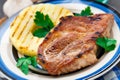 Pineapple grilled pork chop Royalty Free Stock Photo