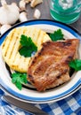 Pineapple grilled pork chop Royalty Free Stock Photo