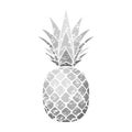 Pineapple grunge with leaf. Tropical exotic fruit isolated white background. Symbol of organic food, summer, vitamin Royalty Free Stock Photo