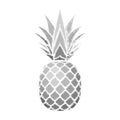 Pineapple grunge with leaf. Tropical exotic fruit isolated white background. Symbol of organic food, summer, vitamin Royalty Free Stock Photo