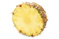 Pineapple half isolated. Cut pineapples on white background. File contains clipping path