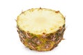 Pineapple half isolated. Cut pineapples on white background. File contains clipping path