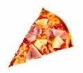 Pineapple and ham Italian pizza slice Royalty Free Stock Photo