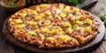 Pineapple Ham Pizza Royalty Free Stock Photo