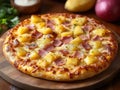 Pineapple Ham Pizza in Warm Light Royalty Free Stock Photo
