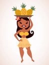 Pineapple hula girl Royalty Free Stock Photo