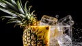 A pineapple with ice on top