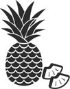 Pineapple icon, Fruit icon, Healthy fruit black vectors icon.