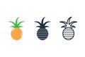 Pineapple icon,Fruit icon,Vector and Illustration Royalty Free Stock Photo