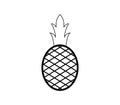 Pineapple icon illustrated in vector on white background Royalty Free Stock Photo