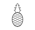Pineapple icon illustrated in vector on white background Royalty Free Stock Photo
