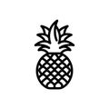 Black line icon for Pineapple, tupi nanas and healthy Royalty Free Stock Photo