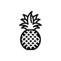 Black solid icon for Pineapple, tupi nanas and healthy Royalty Free Stock Photo