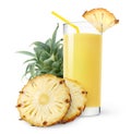 Isolated pineapple juice Royalty Free Stock Photo