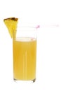 Pineapple juice with a straw Royalty Free Stock Photo