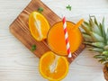 Dessert  juice on wooden background  tropical  cocktail beverage healthy Royalty Free Stock Photo