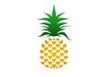 Pineapple with leaf logo icon, heart shape design. Tropical fruit isolated on white background. Symbol of food, sweet, exotic Royalty Free Stock Photo