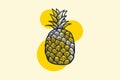 pineapple line art pop art