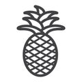 Pineapple line icon, fruit and tropical