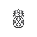 Pineapple line icon, outline vector sign, linear style pictogram isolated on white