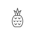 Pineapple line outline icon fruit concept