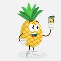 Pineapple Logo mascot with selfie pose