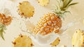 Pineapple milkshake milk Royalty Free Stock Photo