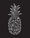 Pineapple with motivational inscription.