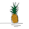 Pineapple One continuous line art drawing vector illustration minimalist design Royalty Free Stock Photo